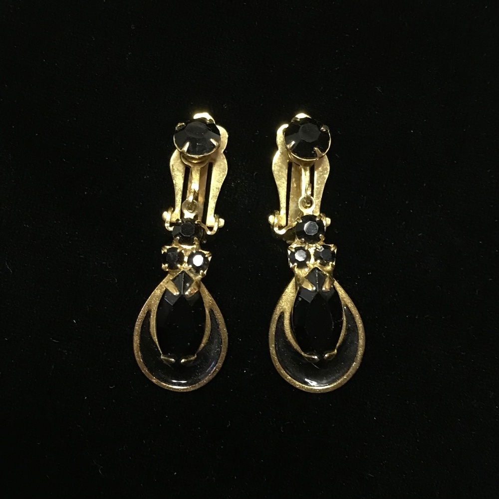 Black Enamel Earrings